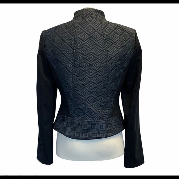 Ellie Tahari Viola' black blazer moto Jacket size 10 - Picture 5 of 15